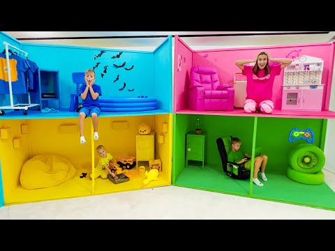 Tantangan playhouse empat warna Vlad dan Niki