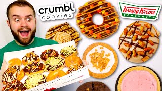 Trying Crumbl's NEW Cookies + Krispy Kreme’s REESE'S Donuts REVIEW!