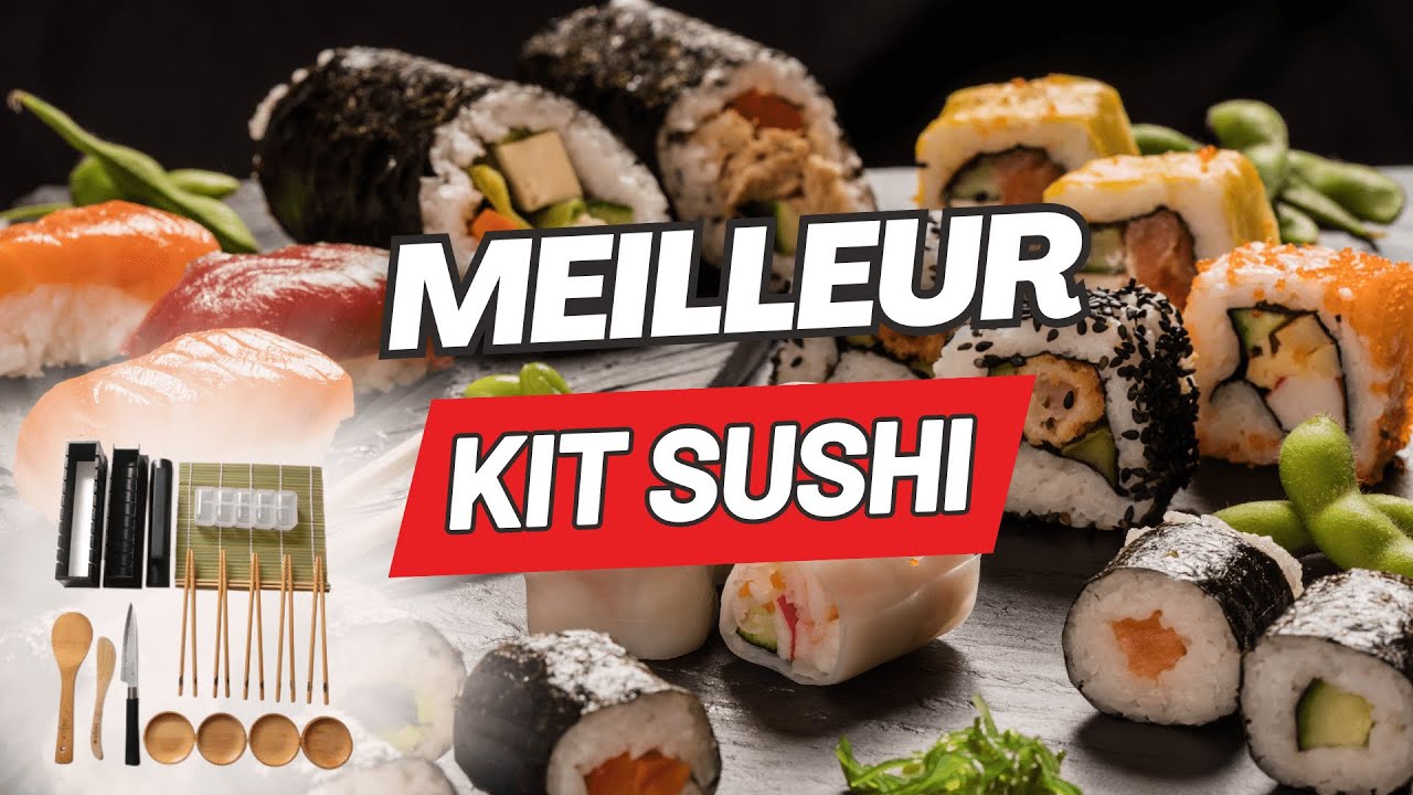 lisigoo Kit sushi maki maker complet - Appareil pour fabrication - Coffret  avec natte en bambou, couteau japonais, baguettes, moule à sushi, moule à  maki - Idée cadeau homme femme : 