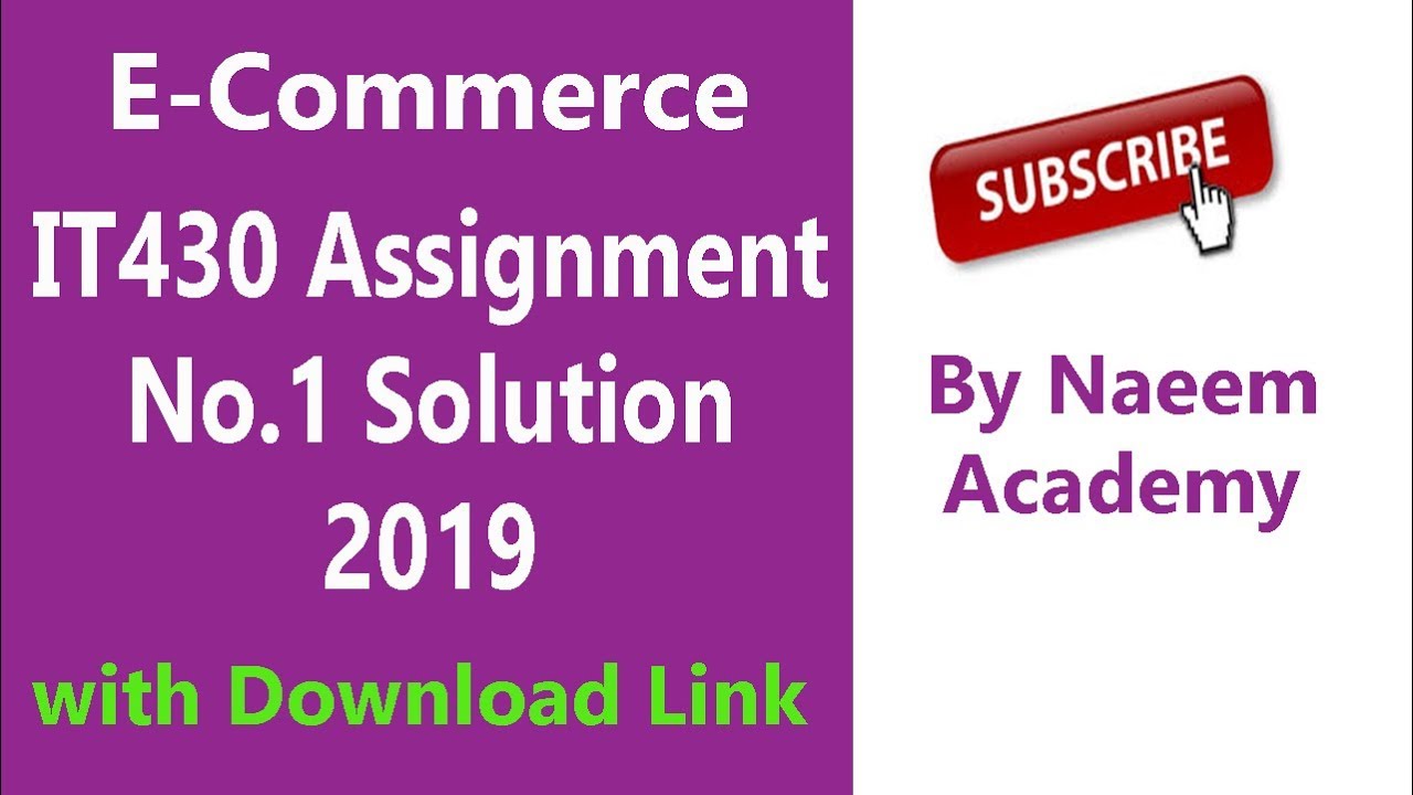 IT430 Assignment 1 Solution 2019 with download link file