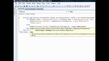 Visual Basic 2008 Express Edition: Login WebBrowser Part 1 of 3