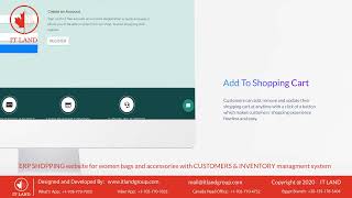 ERP SHOPPING website for women bags and accessories with CUSTOMERS & INVENTORY management system screenshot 2