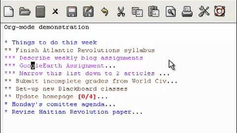 Orgmode: basic outlining functions