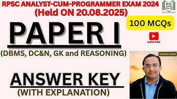 RPSC ACP EXAM 2024 | PAPER I | DBMS, DCN, GK & RESONING | ALL INDIA & STATE EXAMS