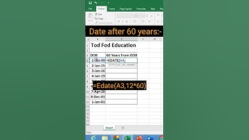 DOB Date after 60 years in #excel #msexcel #shorts #computer #education #tricks
