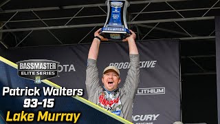 Patrick Walters wins the 2024 Bassmaster Elite at Lake Murray with 93 pounds, 15 ounces