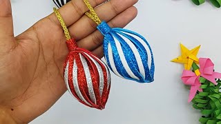 DIY Christmas Tree Ornaments | Glitter Foam Christmas Crafts