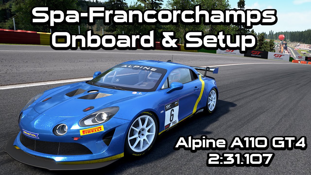 Assetto Corsa Competizione - Alpine A110 GT4 - Spa-Francorchamps Setup