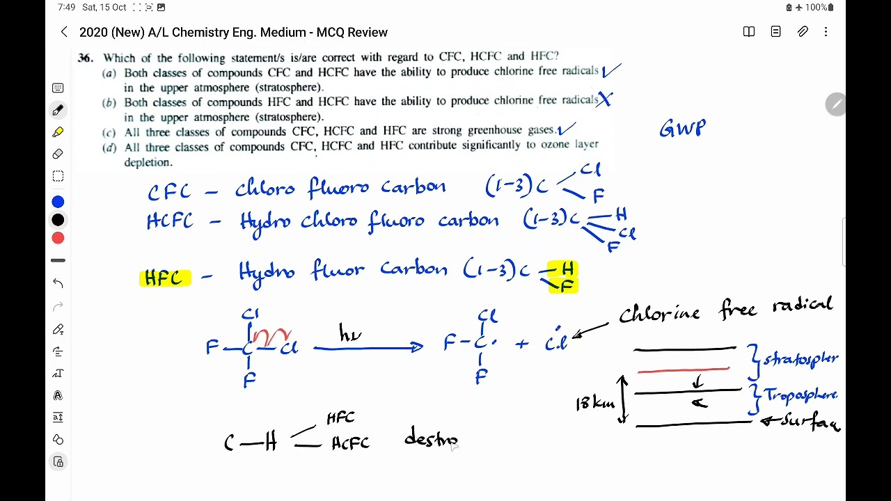 2020 A/L Chemistry English medium MCQ 36