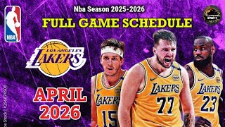 LOS ANGELES LAKERS SCHEDULE APRIL 2026 | Lakers Full Games Schedule | Lakers update Wealth