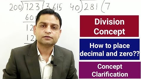 Division Concept - How to place decimal and Zero?? Watch the video for Concept Clarification