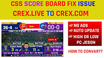 Live cricket css score board issue fix new video || obs live cricket css code