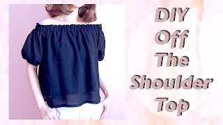 DIY Off the Shoulder Top // オフショルダーブラウスの作り方 / 手作