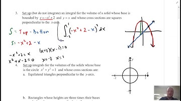 AP Calculus AB| 6-5B Volume of Solids w Cross Sections #3-5