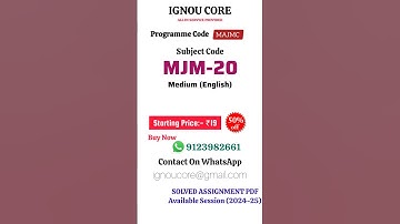 MJM 20 Solved Assignment PDF 2024-25 in English, MAJMC  program MJM-20 Solved assignments
