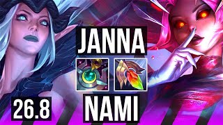 JANNA & Caitlyn vs NAMI & Miss Fortune (SUP) | Perfect KDA: 3/0/13 | EUW Master | 26.8