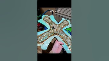 Rustic Resin Geode Cross- Part Two. @resinartbylyss #resin #wallart #artist #geode #cross #handmade