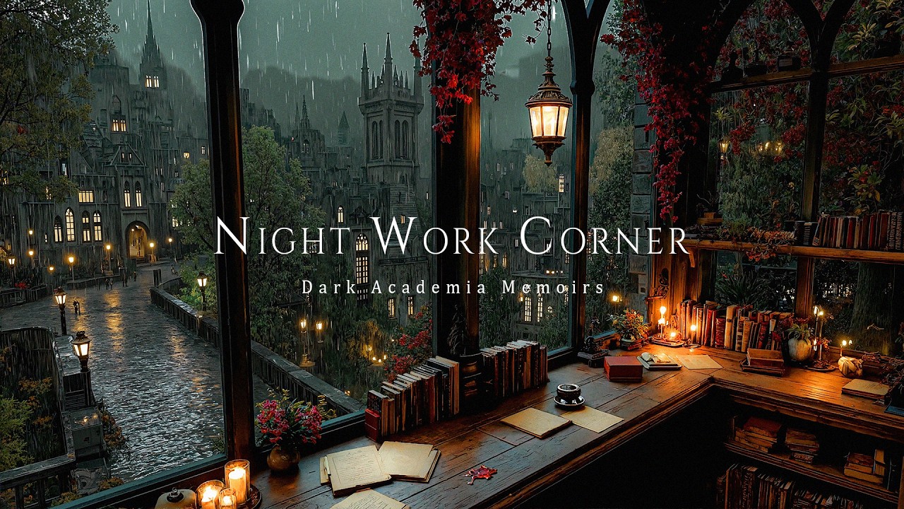 Guarda Late Night Work Corner in a Gothic City Rainy | Dark Academia Music for Study & Writing su YouTube Guarda Late Night Work Corner in a Gothic City Rainy | Dark Academia Music for Study & Writing su YouTube