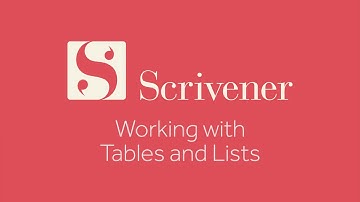 Writing - Working with Tables and Lists