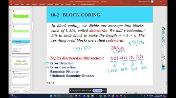 CSE320: Chapter -10 Block Coding