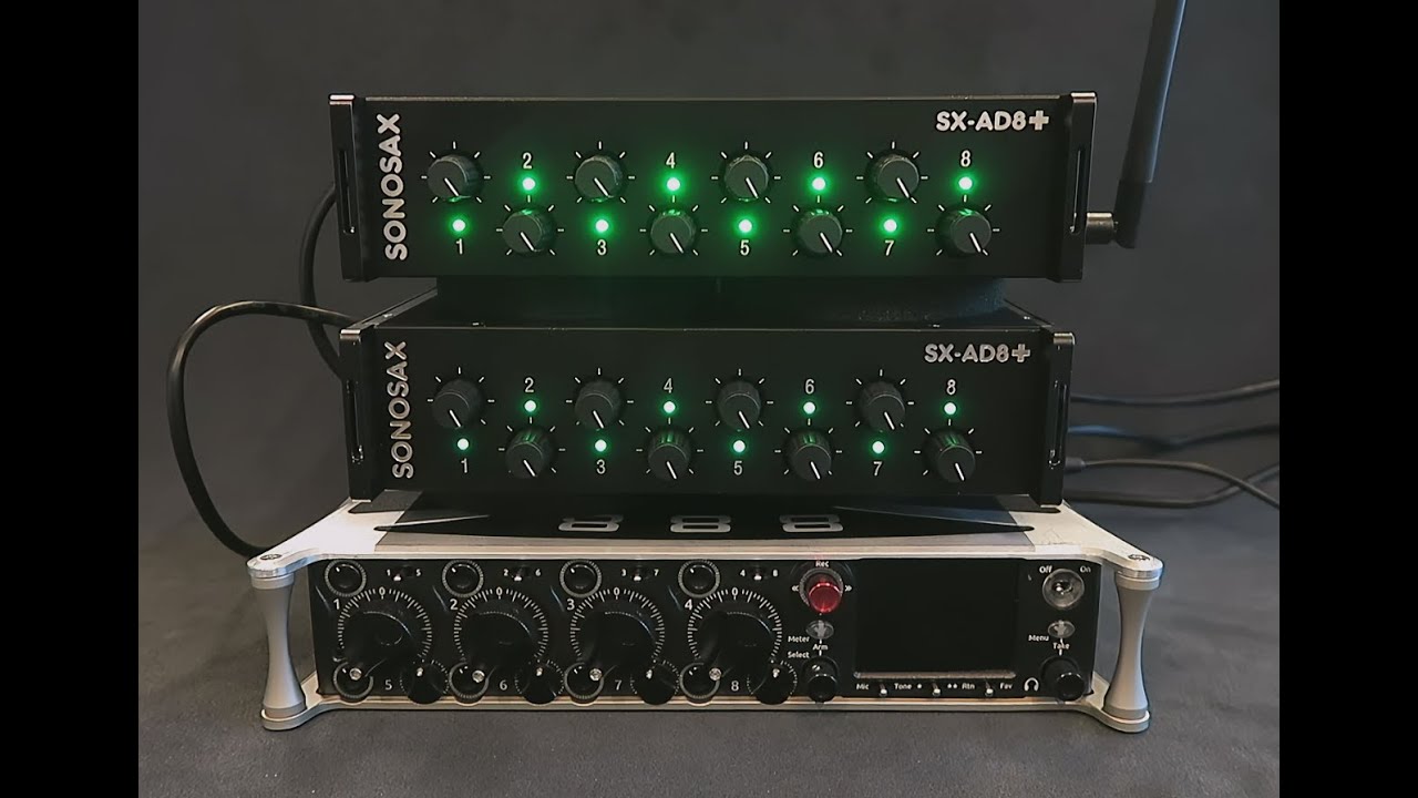 SONOSAX SX-AD8+ to Sound Devices recorder via DANTE