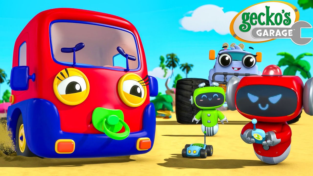 Remote Control Baby Truck | Max the Monster Truck | Truck and Bus Cartoon | Gecko's Garage