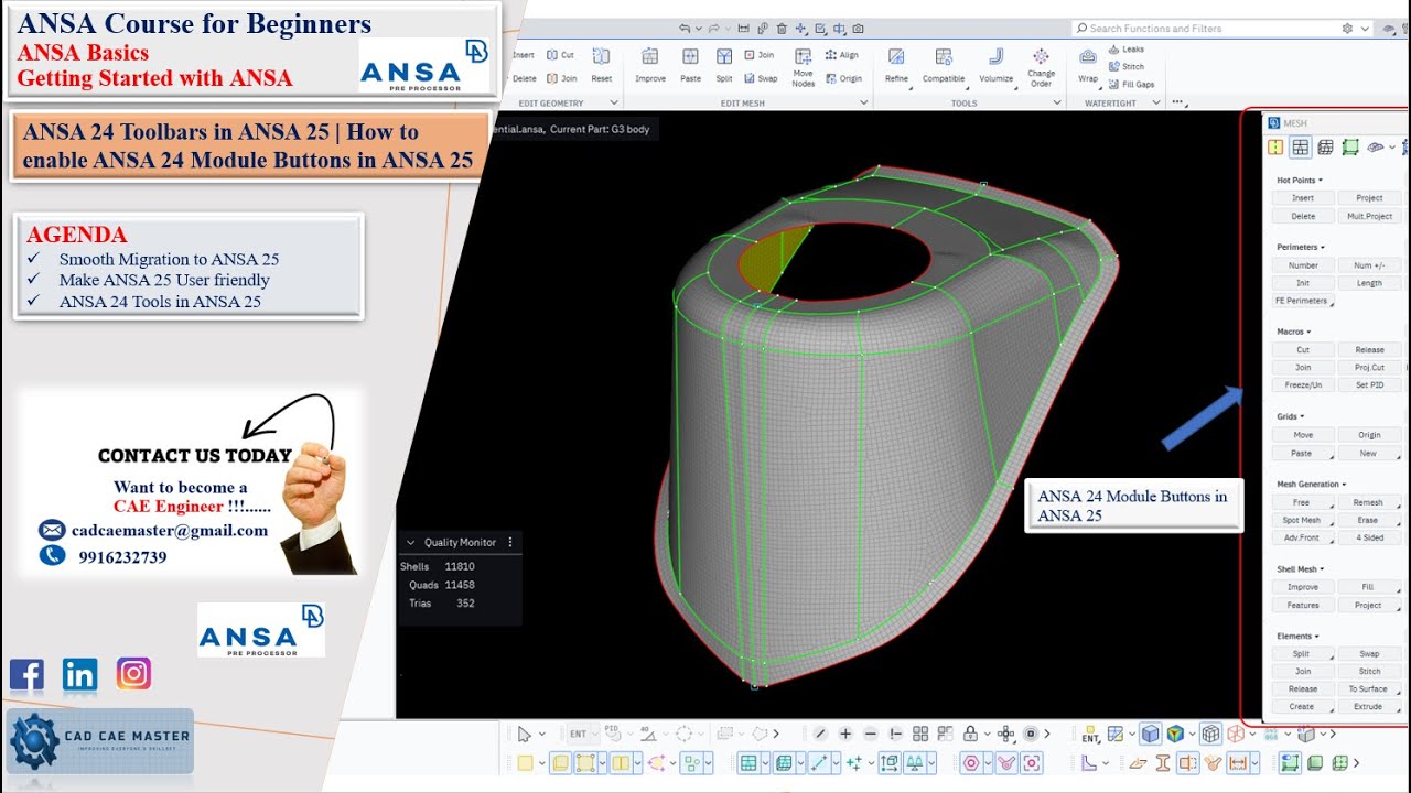 0.1.1.2 | ANSA 24 Toolbars in ANSA 25 | How to Enable Module Buttons in ...