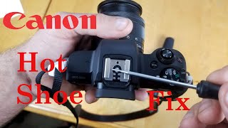 How to Fix A Loose Hot Shoe On Any Canon Camera. Canon wiggly hot shoe fix tutorial.