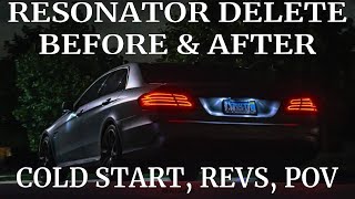 W212 E63 S Resonator Delete (Before & After Cold Start + Revs)