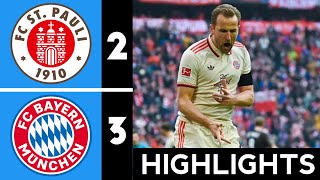 Bayern Munich Vs St. Pauli 3-2 Bundesliga Thriller - All Goals & Extended Highlights