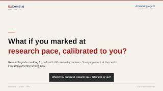 AI Marking Agent — Calibrated to Your Standards | ExComS