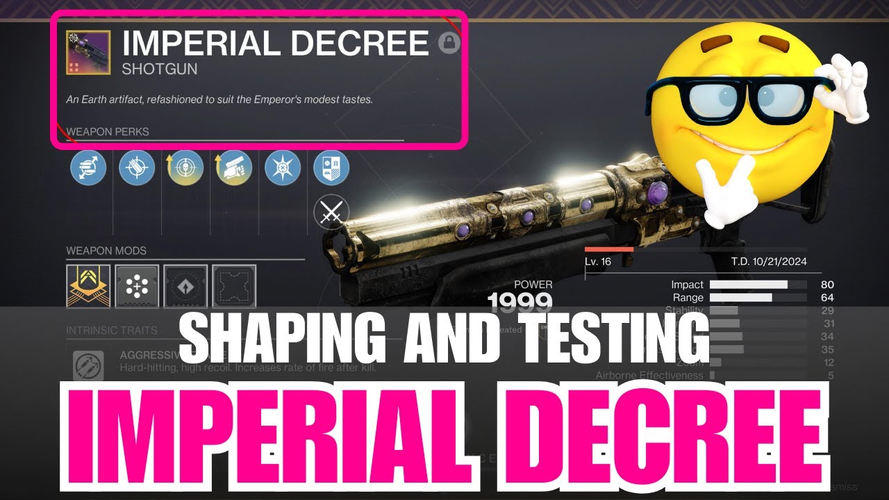 Shaping guide to Imperial Decree shotgun - Crafting tips to Imperial Decree shotgun [Destiny 2]