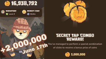 How to unlock MemeFi combo for today (June 17th) ~ June 17 MemeFi tap combo for today