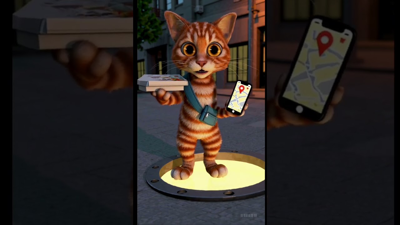 Cat dancing with phone