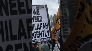 The Hizbut Tahrir Malaysia Demonstrators Walk Some 100M To The Swedish Emby In Kl