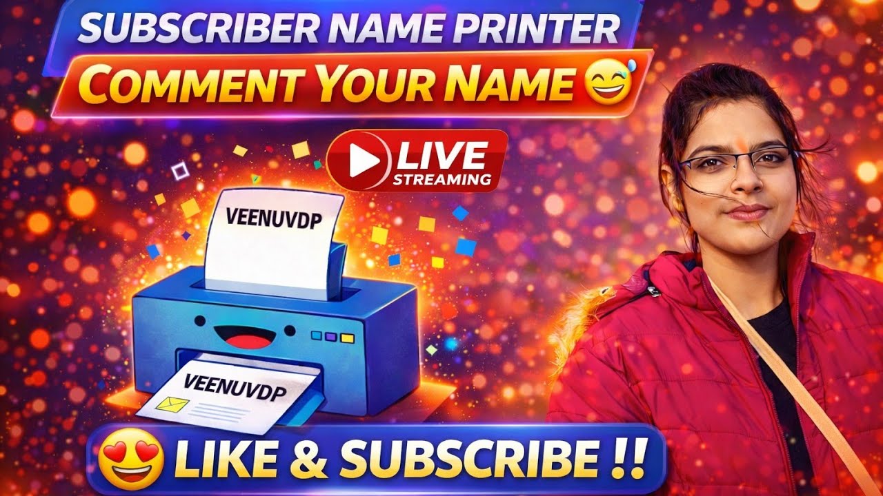 Subscriber Name Printer LIVE 😍 | Comment Your Name | Mini Printer Live 🖨️🎁🎉