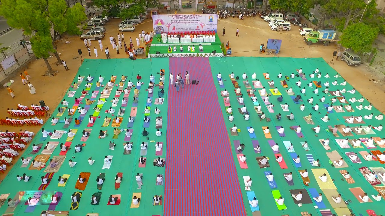 International Yoga Day 2018 - aerial video by drone