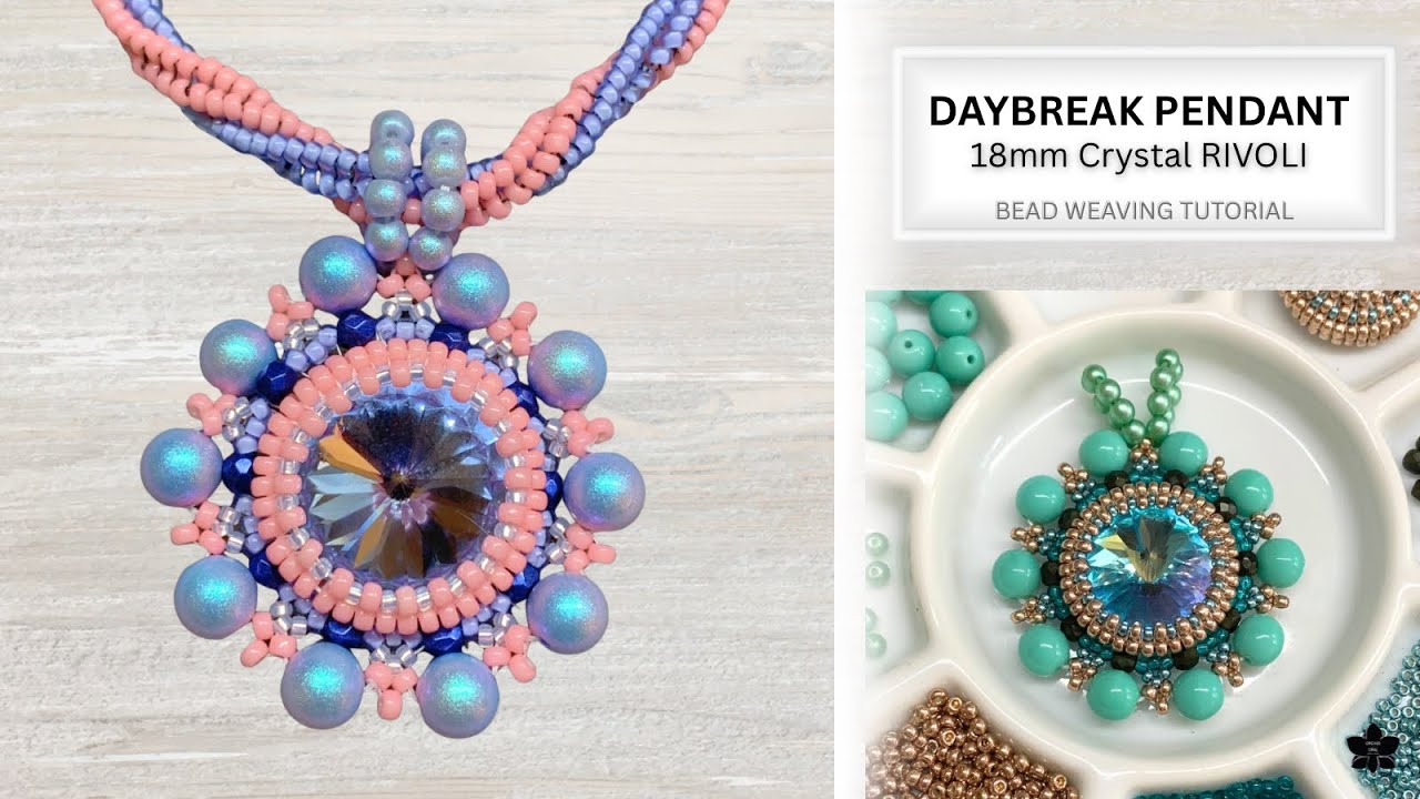 Daybreak Beaded 18mm Crystal Rivoli Pendant