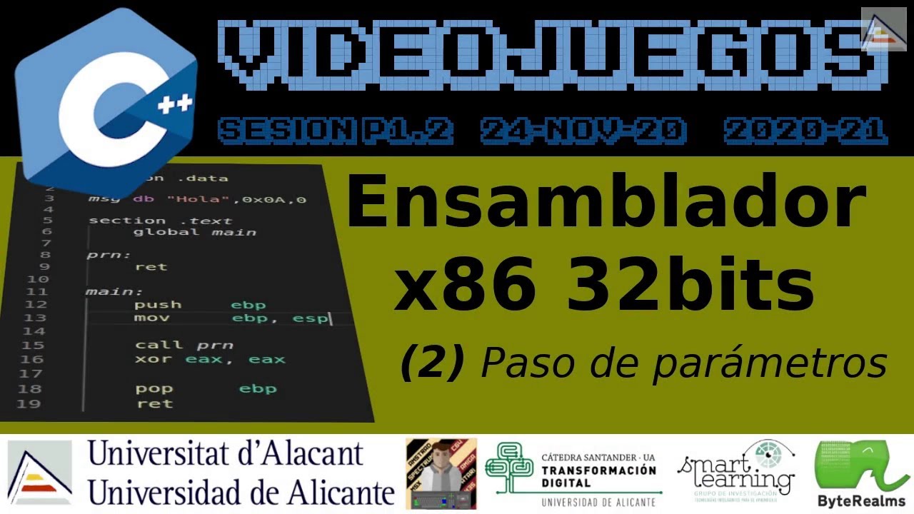 C++ : Ámbitos, parámetros y funciones en ensamblador x86 de 32 bits 
