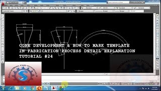 CONE DEVELOPMENT IN FABRICATION BY USING AUTOCAD TUTORIAL #24
