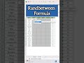 Randbetween Formula #short #shorts #shortvideo #youtubeshorts #youtube #viral #viralvideo #ytshorts