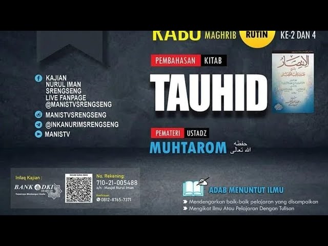 Ustadz Muhtarom. Kajian Kitab Tauhid. Pertemuan ke 58 class=