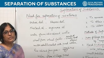 Separation of substances  (Need for separation of mixture )