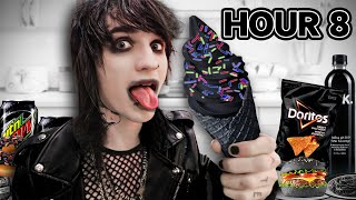 Emo Only Eats BLACK FOODS For 24 HOURS!