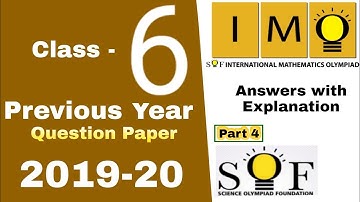 IMO Class 6 Question paper 2019 International Math Olympiad