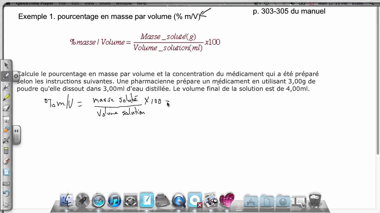 Formule Pour Calculer La Concentration Massique