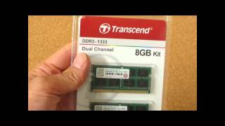 Transcend ノートパソコン用メモリー買いました。８GB　KIT