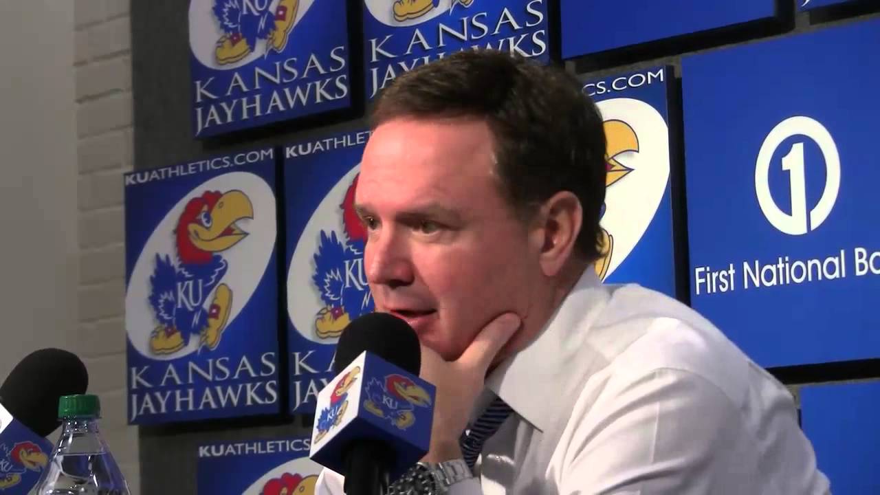 Kansas Head Coach Bill Self meets with the media after KU's win over
