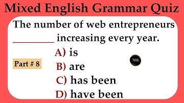 Mixed English Grammar Quiz Part 8 l Mixed Grammar test l 15 Questions l No.1 Quality English