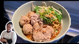 Noodle Soup Recipe • Thai Tom Yum Noodle Soup Recipe & Thai Style Pork Patty Recipe |ThaiChef Food